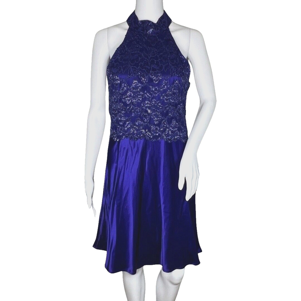 Boulevard de Paris Dress Womens 6 Blue Glitter‎ Fit & Flare Dance Formal Vintage